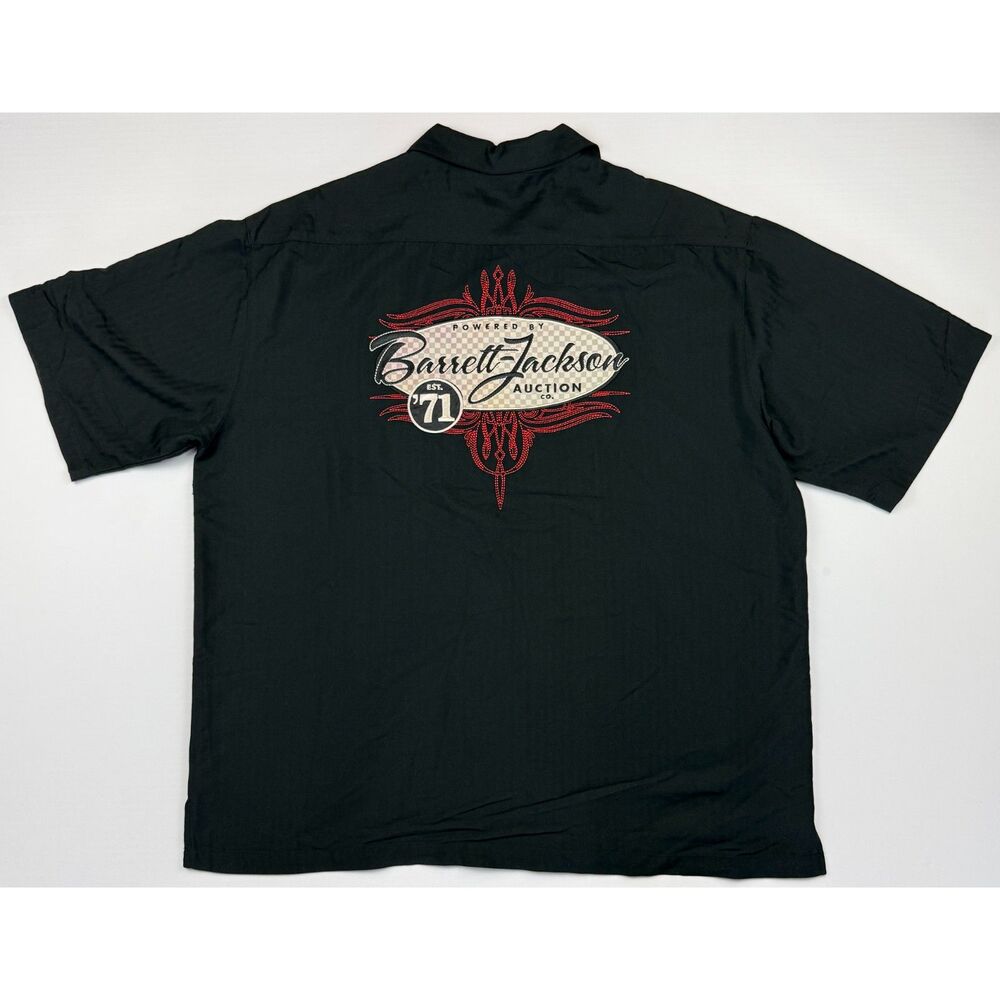 Barrett-Jackson Auction Co 2XL Black Embroidered Camp Shirt